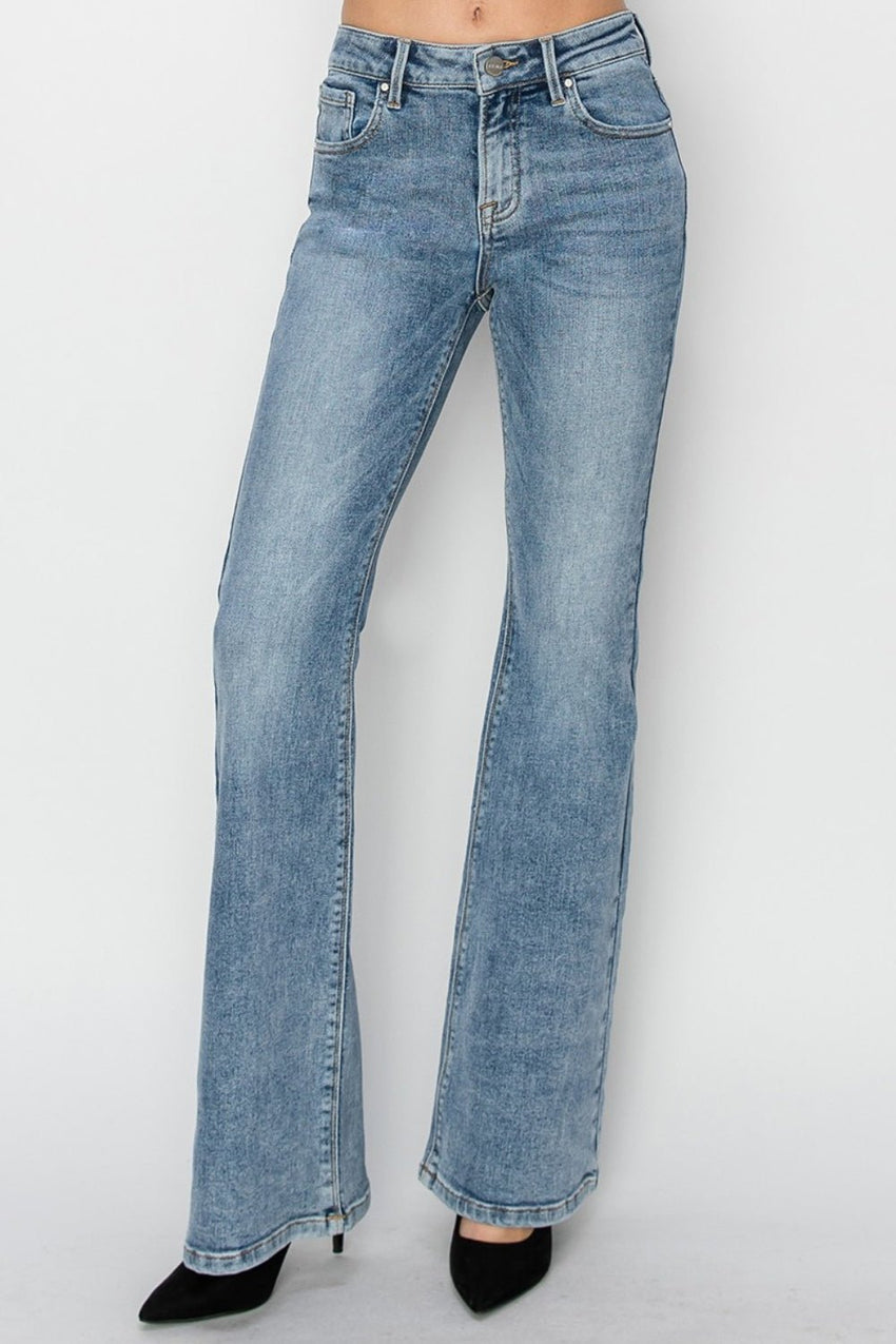 RISEN Full Size Mid Rise Bootcut Jeans - 7DAY'S