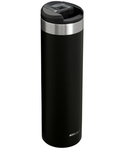 Stanley AeroLight Transit Bottle 20 oz | Locking Drink Through Lid | Leak Resistant Water Bottle or Coffee Travel Mug | Lightweight Insulated Stainless Steel | BPA - Free | Black - 7DAY'S