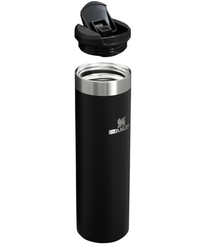Stanley AeroLight Transit Bottle 20 oz | Locking Drink Through Lid | Leak Resistant Water Bottle or Coffee Travel Mug | Lightweight Insulated Stainless Steel | BPA - Free | Black - 7DAY'S