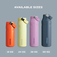Stanley IceFlow Flip Straw 2.0 Water Bottle 24 oz | Built - In Straw for Travel and Sports | Lightweight and Leak Resistant | Insulated Stainless Steel | BPA - Free | Strawberry Cream - 7DAY'S