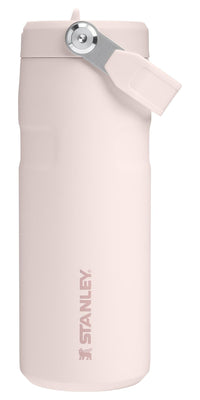 Stanley IceFlow Flip Straw 2.0 Water Bottle 24 oz | Built - In Straw for Travel and Sports | Lightweight and Leak Resistant | Insulated Stainless Steel | BPA - Free | Strawberry Cream - 7DAY'S