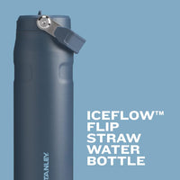 Stanley IceFlow Flip Straw 2.0 Water Bottle 24 oz | Built - In Straw for Travel and Sports | Lightweight and Leak Resistant | Insulated Stainless Steel | BPA - Free | Strawberry Cream - 7DAY'S