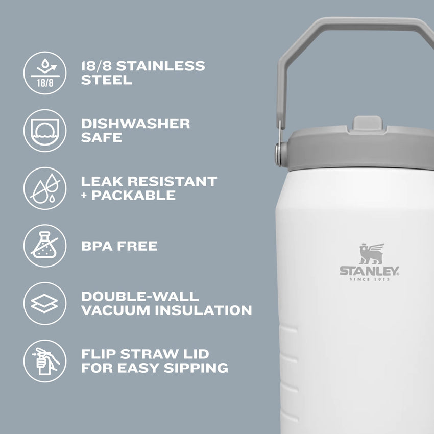 Stanley IceFlow Flip Straw Jug with Handle 40 oz| Twist On Lid and Flip Up Straw | Leak Resistant for Travel and Sports | Insulated Stainless Steel | BPA - Free | Lilac - 7DAY'S