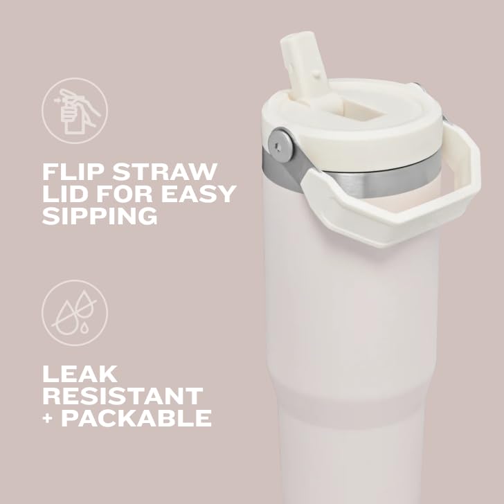 Stanley IceFlow Stainless Steel Tumbler - Vacuum Insulated Water Bottle for Home, Office or Car Reusable Cup with Straw Leak Resistant Flip Cold for 12 Hours or Iced for 2 Days, Navy, 30oz - 7DAY'S