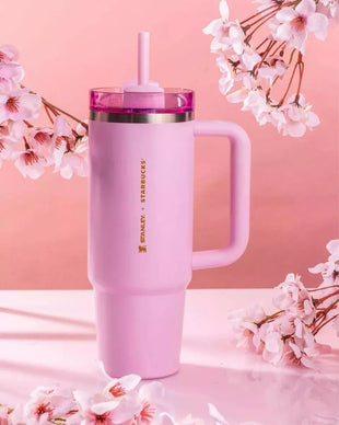 Stanley X Starbucks Pink Rosa 40oz + free Silicone 3pcs + free 5 Extra straw