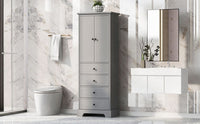 Storage Cabinet with 2 Doors and 4 Drawers for Bathroom, Office, Adjustable Shelf, MDF Board with Painted Finish - 7DAY'S