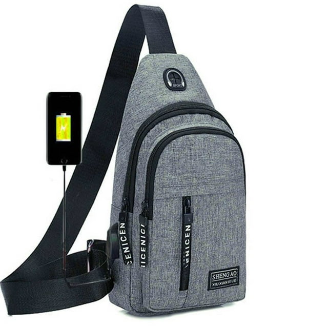 Strap Bag Crossbody Backpack with USB Hole Strap Backpack Trave Hiking Backpack Multipurpose Crossbody Chest Bags - 7DAY'S