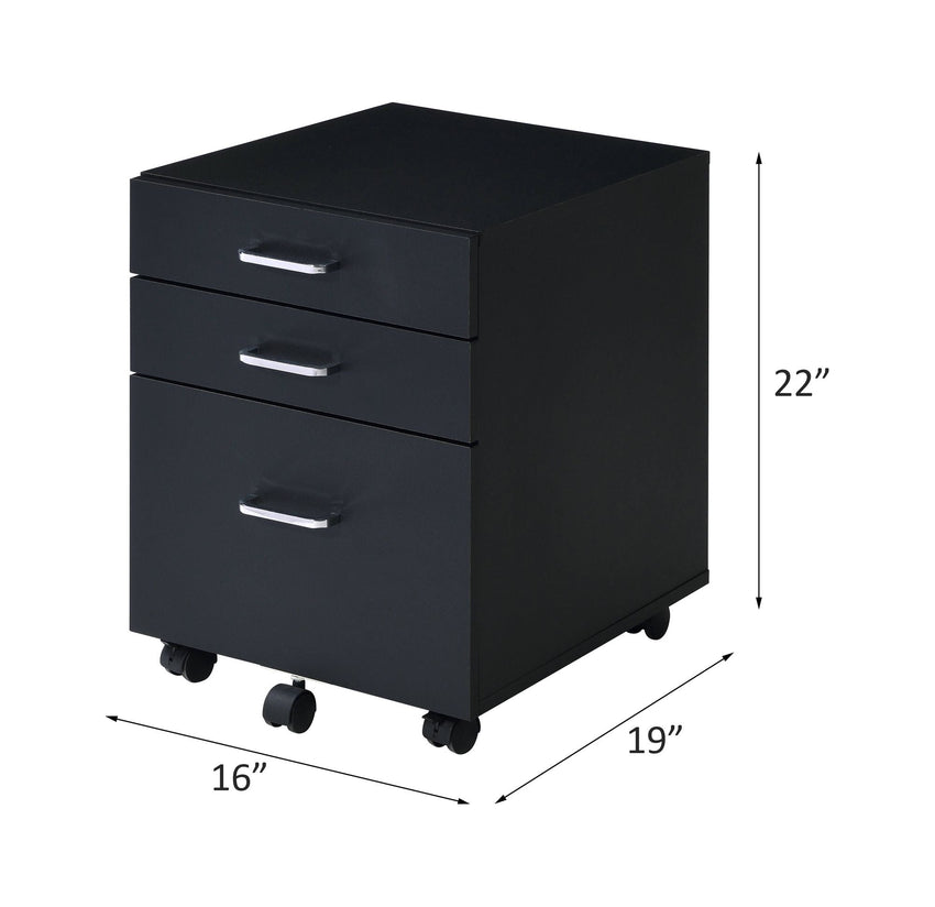 Tennos Black & Chrome Finish Cabinet - 7DAY'S