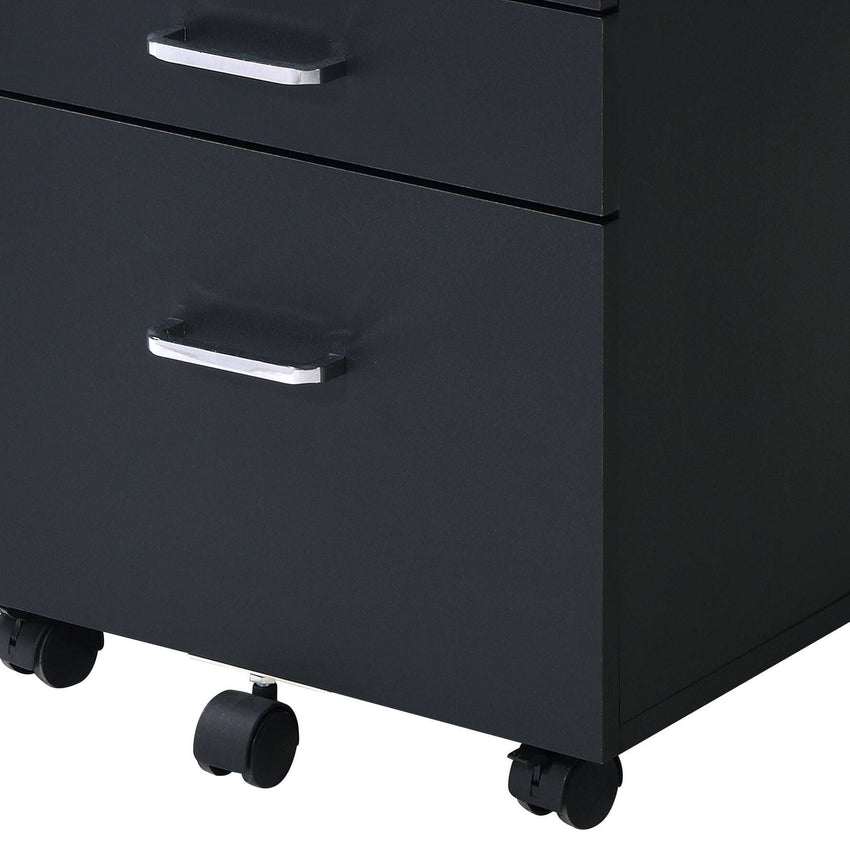 Tennos Black & Chrome Finish Cabinet - 7DAY'S