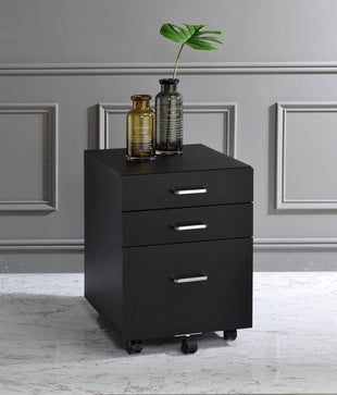 Tennos Black & Chrome Finish Cabinet