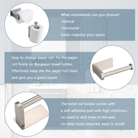 Toilet Paper Holder Self Adhesive, Stainless Steel Rustproof Adhesive Toilet Roll Holder no Drilling - 7DAY'S