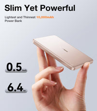 TORRAS MiniMag Power Bank,Ultra - Slim 10,000mAh Magnetic Wireless Portable Charger, 22.5W Fast Charging Battery Pack with USB - C Cable Designed for iPhone 16 Pro Max/16 Pro/16/15/14/13/12, Glacier Gray - 7DAY'S