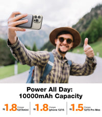 TORRAS MiniMag Power Bank,Ultra - Slim 10,000mAh Magnetic Wireless Portable Charger, 22.5W Fast Charging Battery Pack with USB - C Cable Designed for iPhone 16 Pro Max/16 Pro/16/15/14/13/12, Glacier Gray - 7DAY'S