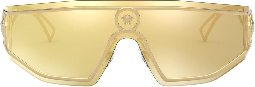 Versace Man Sunglasses Gold Frame, Brown Mirror Gold Lenses, 0MM - 7DAY'S