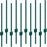 VEVOR 3 Feet Fence Post 10 Pack T - Post Heavy Duty Metal Fence Posts Green - 7DAY'S