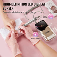 VEVOR Electric Cordless Nail Drill - with 35000RRM Brushless Motor and Charging Base, Rechargeable Nail E File Machine with 6 Bit & 50PCS Sanding Band for Acrylic Gel Nail, Manicure Pedicure Polishing - 7DAY'S