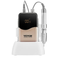 VEVOR Electric Cordless Nail Drill - with 35000RRM Brushless Motor and Charging Base, Rechargeable Nail E File Machine with 6 Bit & 50PCS Sanding Band for Acrylic Gel Nail, Manicure Pedicure Polishing - 7DAY'S