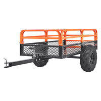 VEVOR Heavy Duty Steel ATV Dump Trailer, 1500 - Pound Load Capacity 15 Cubic Feet, Tow Behind Dump Cart Garden Trailer, with Removable Sides and 2 Tires, for Mowers, Tractors, ATV, UTV - 7DAY'S