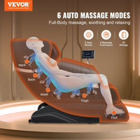 VEVOR Massage Chair - Full Body Zero Gravity Recliner with Multi Auto Modes, 3D Shiatsu, Heating, Bluetooth Speaker, Airbag, Foot Roller, and Touch Screen - 7DAY'S