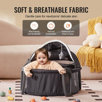 VEVOR Portable Baby Bassinet On - The - Go Folding Baby Dome with Canopy and Toys - 7DAY'S