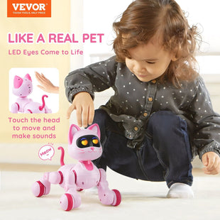 VEVOR RC Robot Cat Toy for Kid Talking Dancing Touch Remote Control Programmable - 7DAY'S