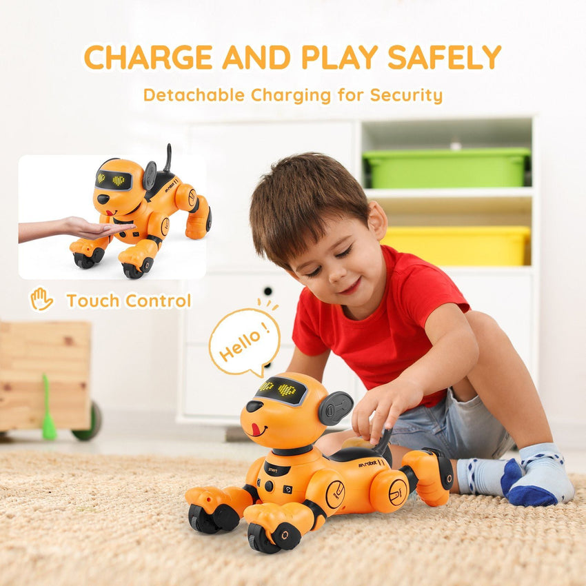 VEVOR RC Robot Dog Toy Talking Dancing Touch & Voice Remote Control Programmable - 7DAY'S