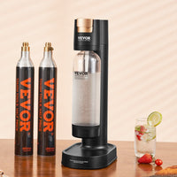 VEVOR Sparkling Water Maker, Soda Maker Machine for Home Carbonating, Seltzer Water Starter Kit with BPA - free 1L PET Bottle, 2 CO2 Cylinders, Compatible with Mainstream Screw - in 60L CO2 Cylinder - 7DAY'S
