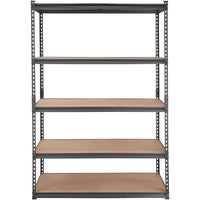 VEVOR Storage Shelving Unit, 5 - Tier Adjustable, 2000 lbs Capacity, Heavy Duty Garage Shelves Metal Organizer Utility Rack, Black, 48" L x 24" W x 72" H for Kitchen Pantry Basement Bathroom Laundry - 7DAY'S