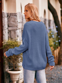 Waffle - Knit Long Sleeve Sweater - 7DAY'S