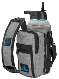 Water Bottle Holder Carrier Bottle Cooler with Adjustable Shoulder Strap and Front Pockets Suitable for 16 oz to 25oz Bottles - 7DAY'S