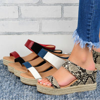 Wedge Heel Slippers Casual Sandals Hemp High Wedge Heel Shoes - 7DAY'S