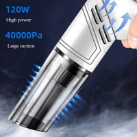 white wireless Automobile Folding Vacuum Cleaner Hand - held High - power Strong Suction Vacuum Cleaner - 7DAY'S