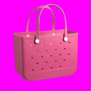 Women's Beach Bag, Waterproof Beach Rubber Tote Bag, Washable and Open Handbag Rubber Beach Handbag (10.62*8.26*4.33in) Size large