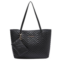 Women's Fashionable Wave Pattern Diamond Plaid Embroidered Shoulder Bag - 7DAY'S