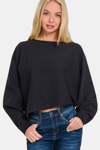 Zenana Asymmetric Hem Long Sleeve Sweater - 7DAY'S